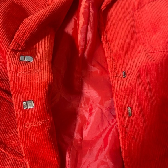 MNG by Mango Red Corduroy Blazer Women’s Size 4 Hook Closure Lined Jacket - Picture 9 of 10